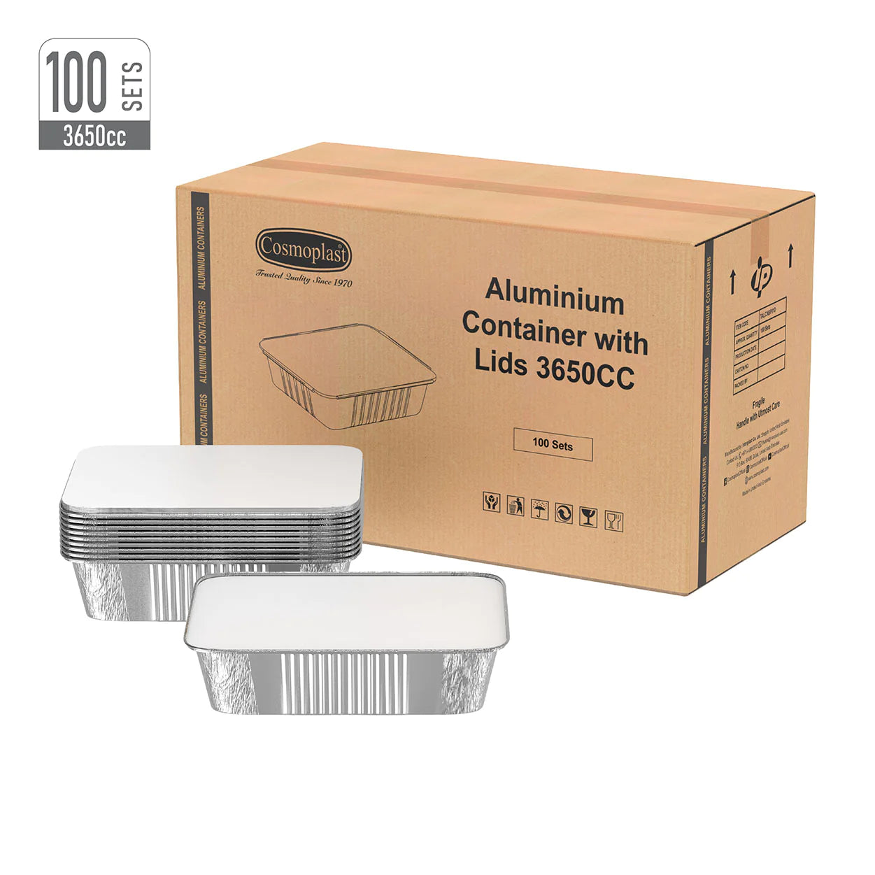 Wholesale Aluminium Containers 3650cc- Cosmoplast Oman