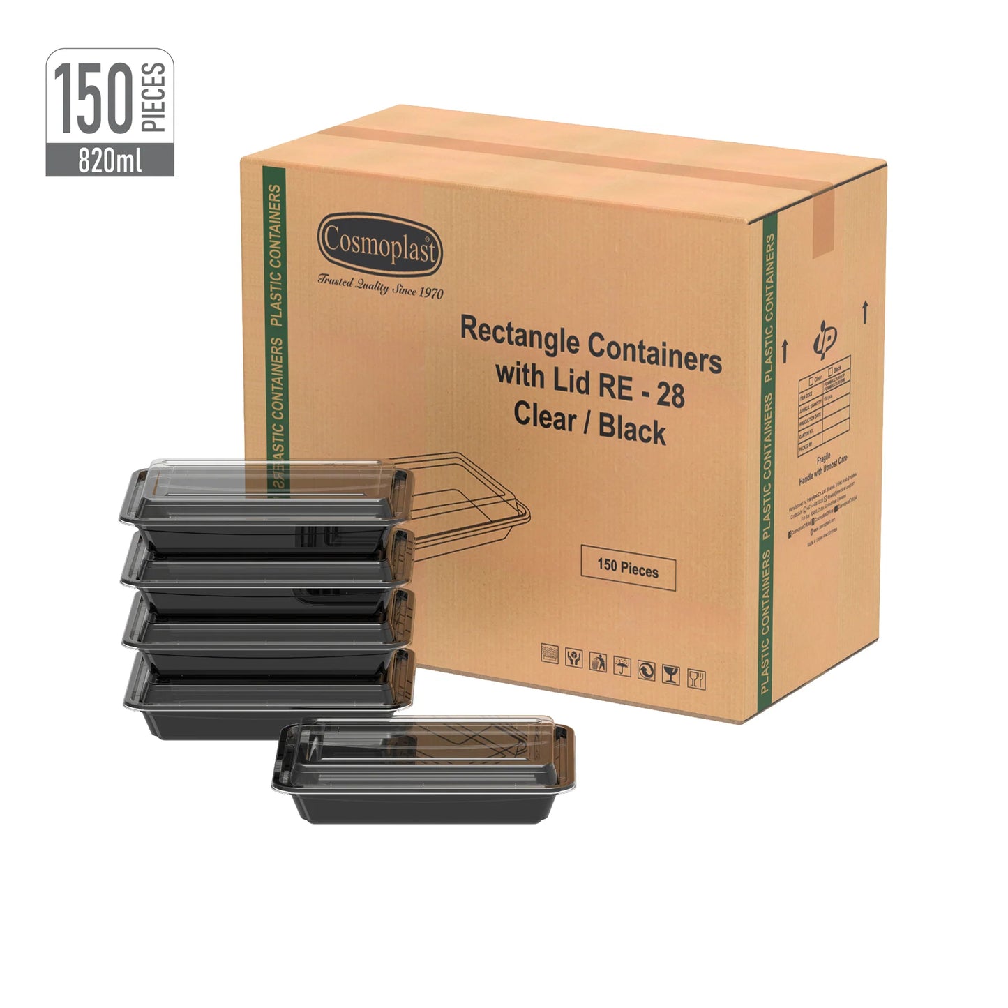 Wholesale Plastic Rectangle Microwave Containers- Cosmoplast Oman