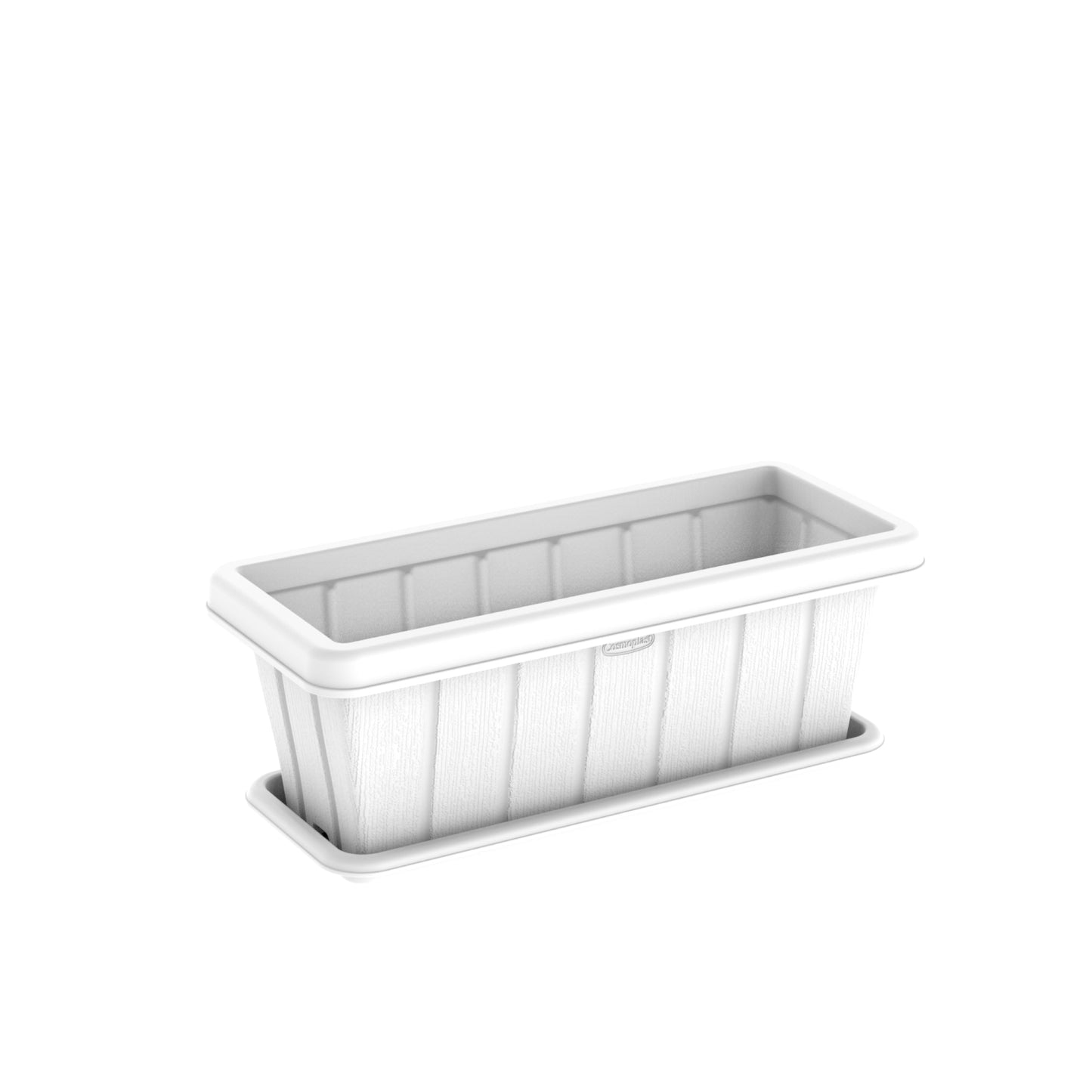 18" Cedargrain Rectangular Planter with Tray