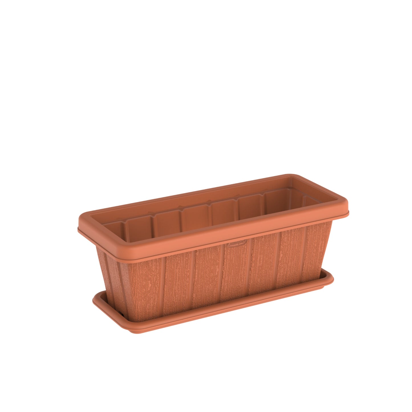 18" Cedargrain Rectangular Planter with Tray