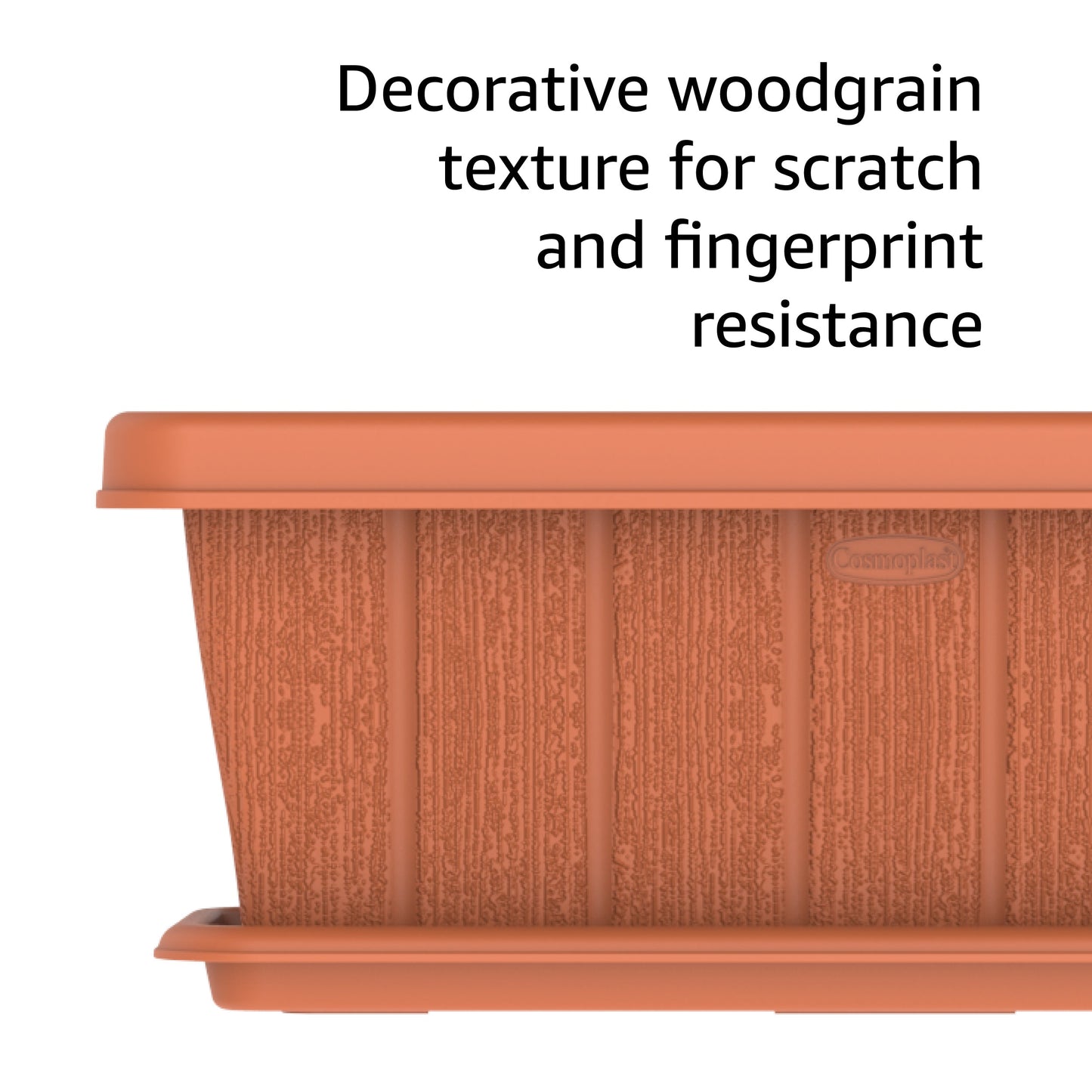 18" Cedargrain Rectangular Planter with Tray