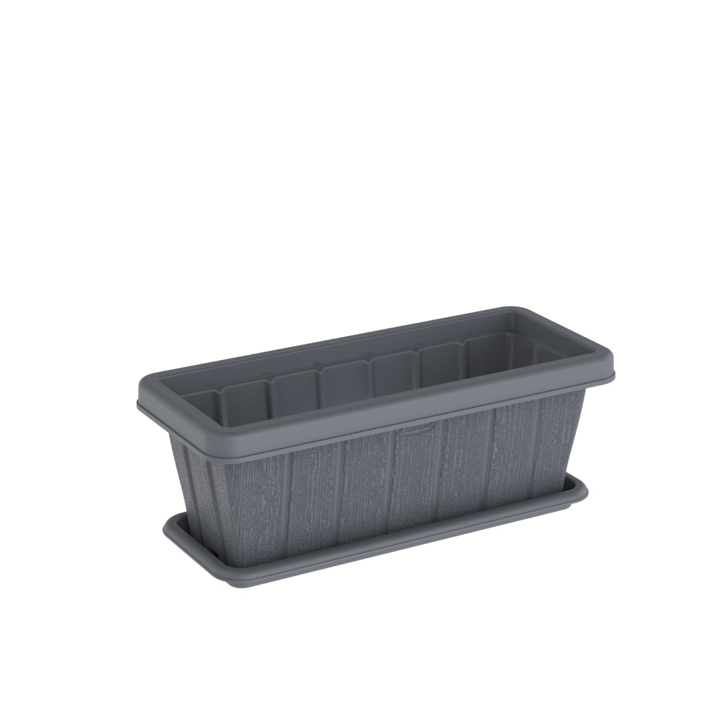18" Cedargrain Rectangular Planter with Tray