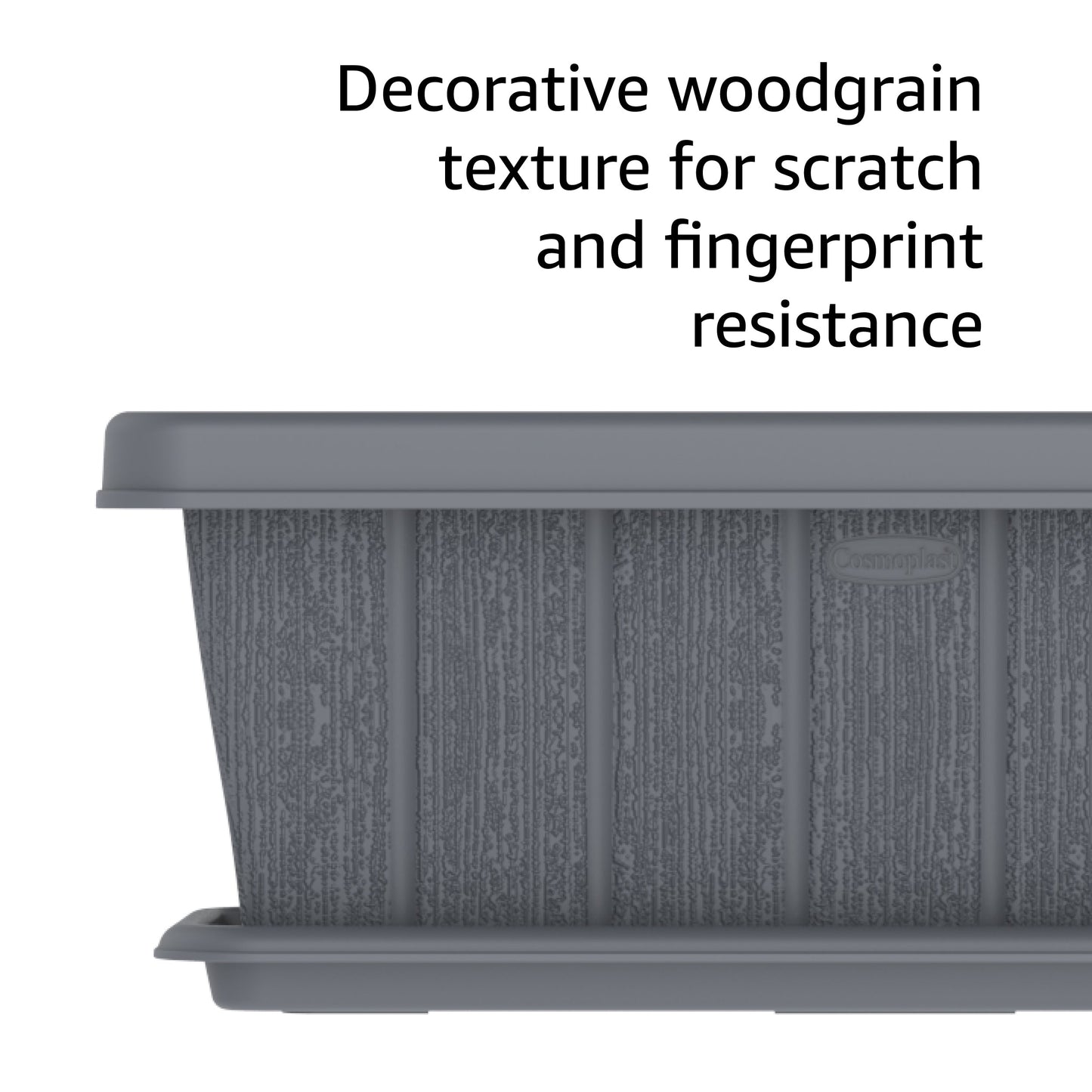 18" Cedargrain Rectangular Planter with Tray