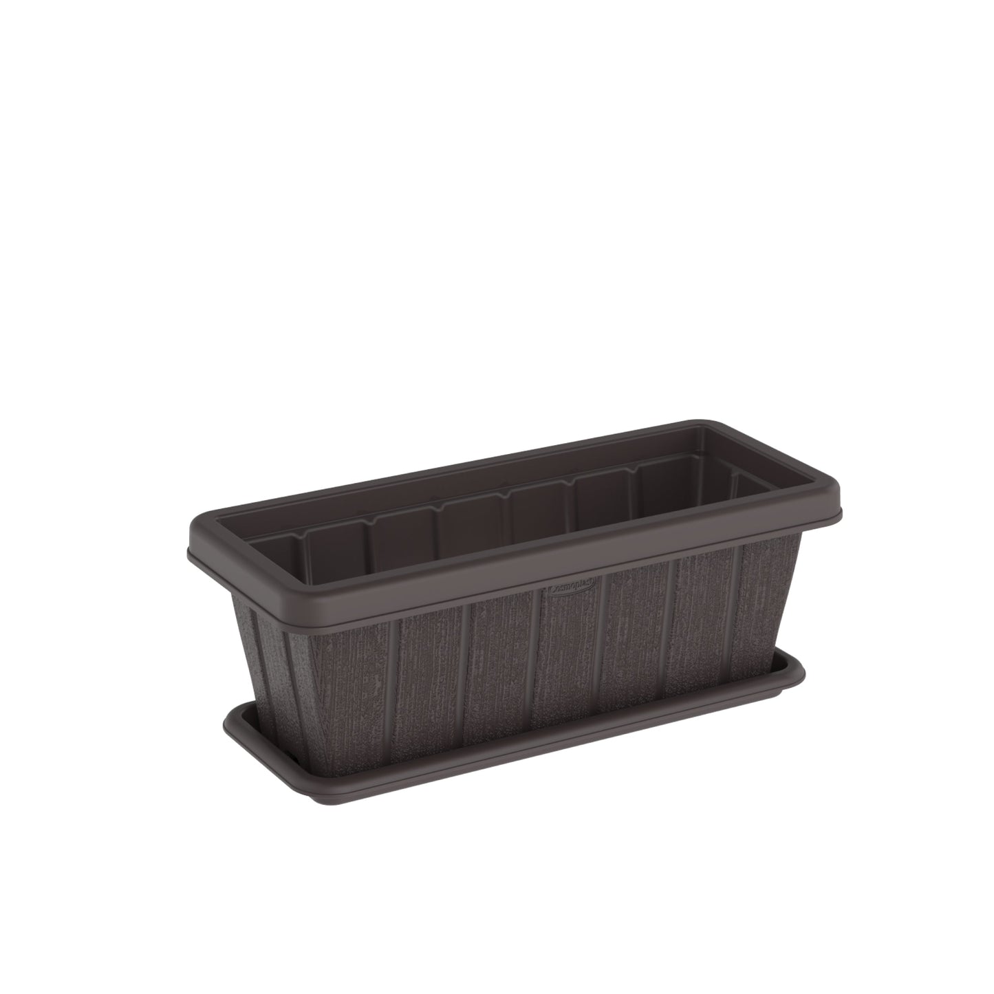 18" Cedargrain Rectangular Planter with Tray