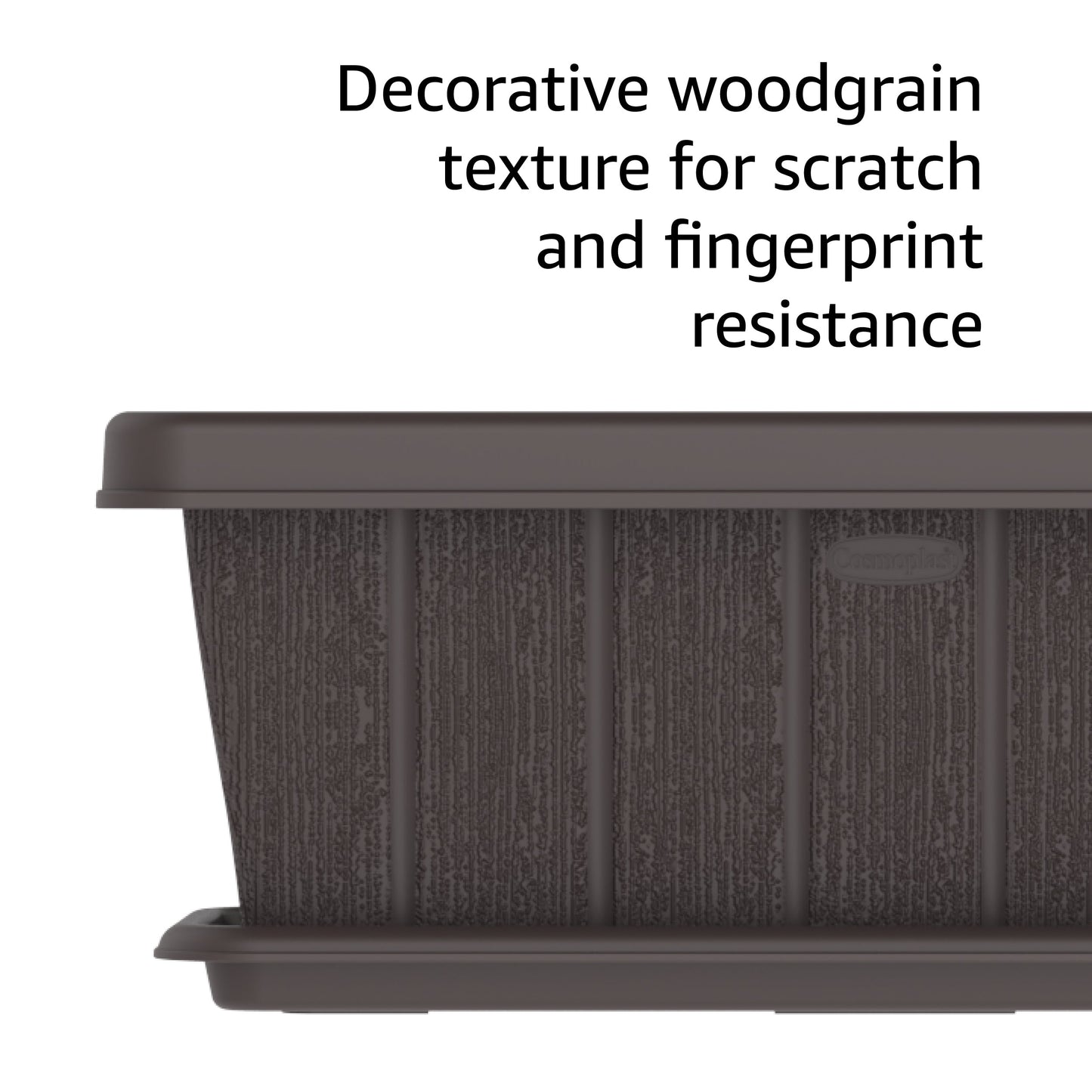 18" Cedargrain Rectangular Planter with Tray