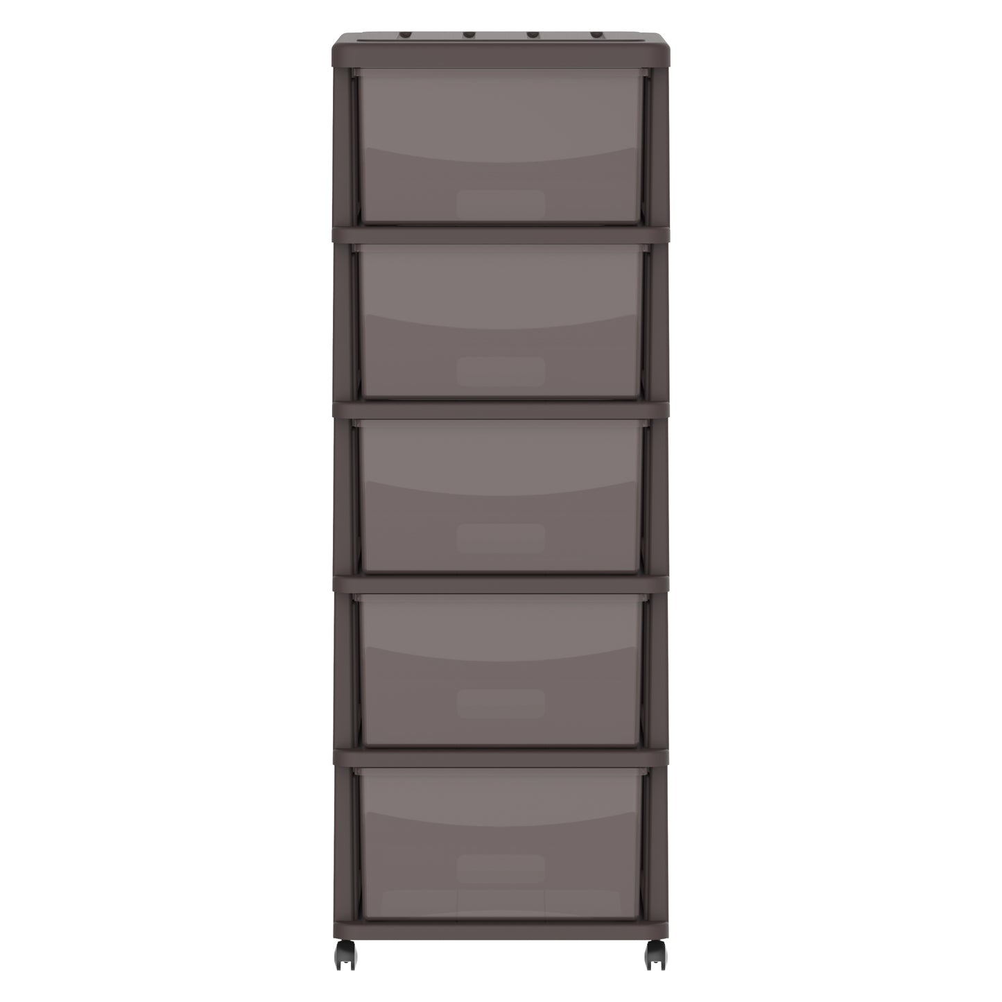 Cedargrain 5 Tiers Storage Cabinet with Drawers & Wheels