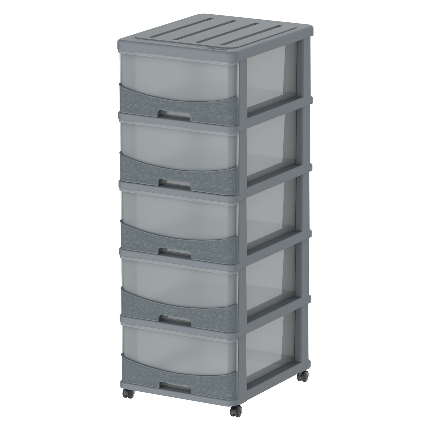 Cedargrain 5 Tiers Storage Cabinet with Drawers & Wheels