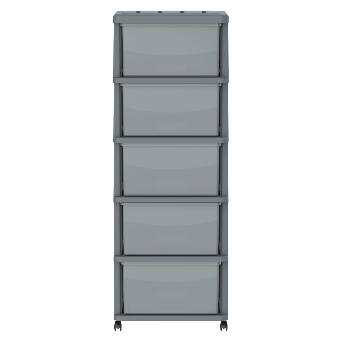 Cedargrain 5 Tiers Storage Cabinet with Drawers & Wheels