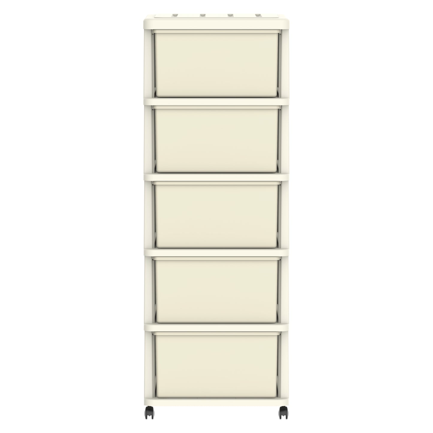 Cedargrain 5 Tiers Storage Cabinet with Drawers & Wheels