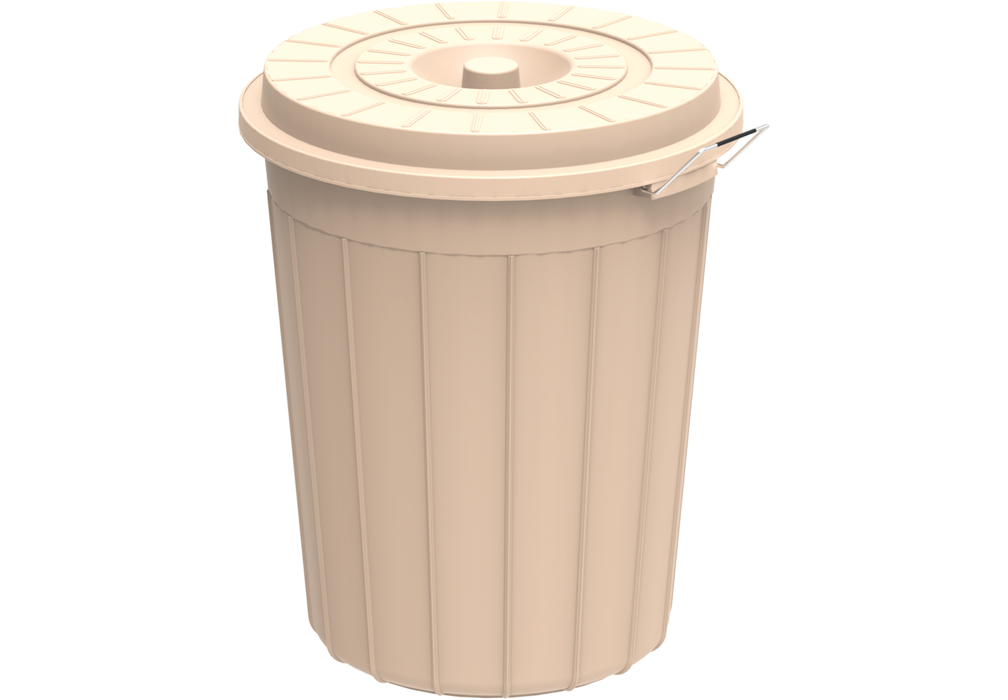 Plastic Large Drum 80L with Lid Ivory
