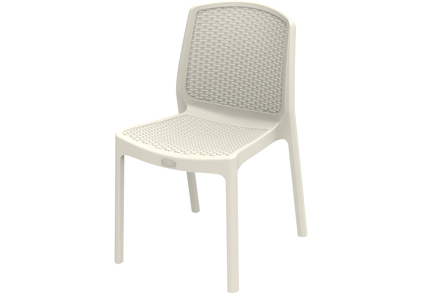 Cedarattan Plastic Garden Rattan Chair Warm Grey