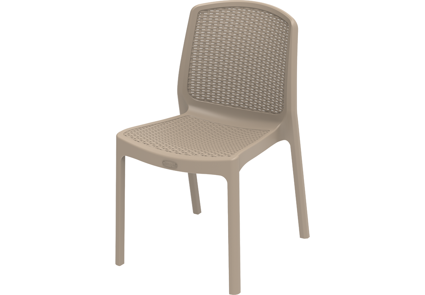 Cedarattan Plastic Garden Rattan Chair Warm Taupe