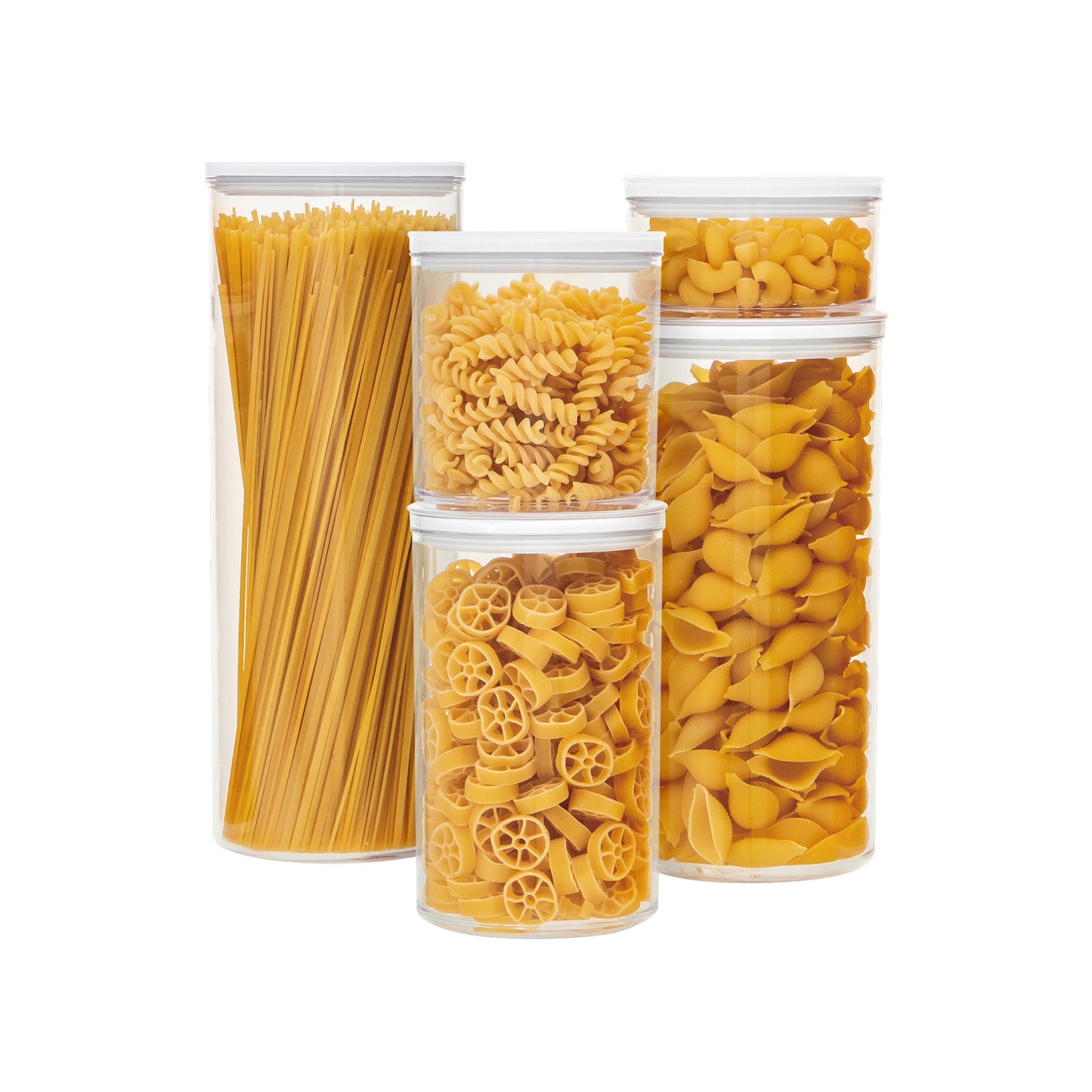 Lock2Go Round Fliplock Canisters 5 Pcs. Set