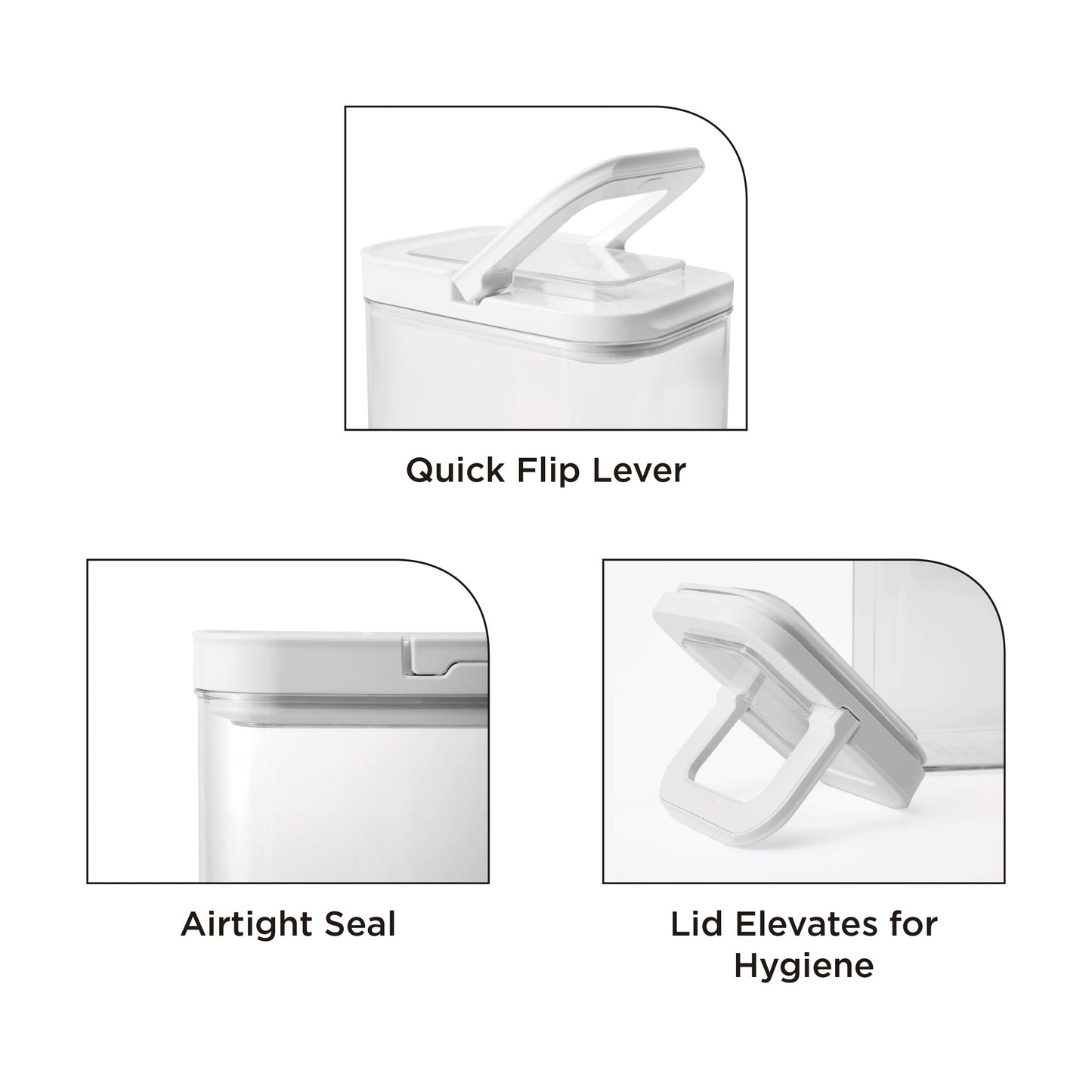 Lock2Go Square Fliplock Canisters 4 Pcs. Set