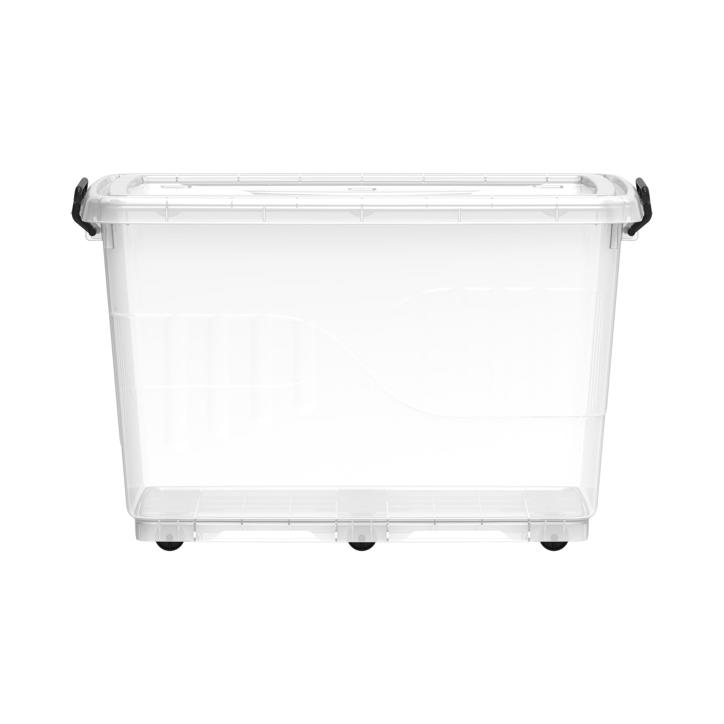 132L Clear Plastic Storage Box with Wheels & Lockable Lid