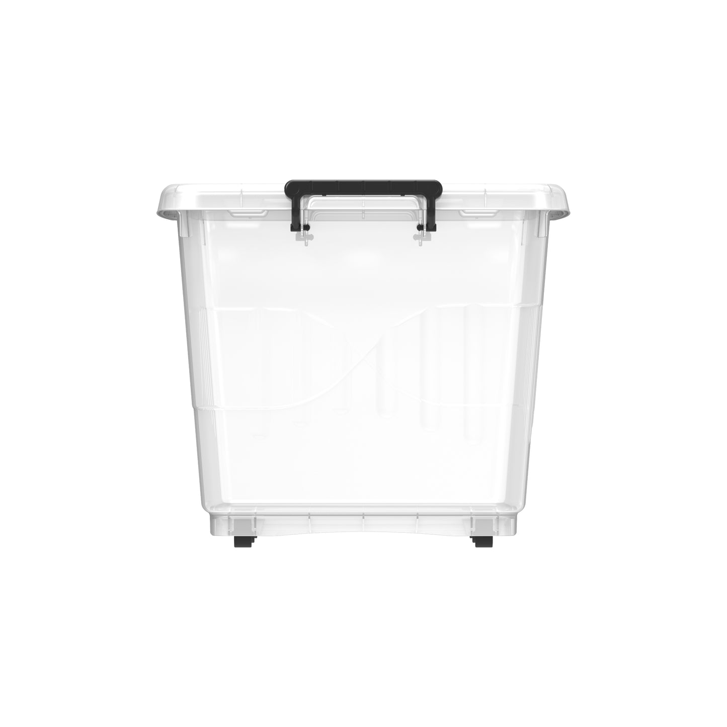 132L Clear Plastic Storage Box with Wheels & Lockable Lid