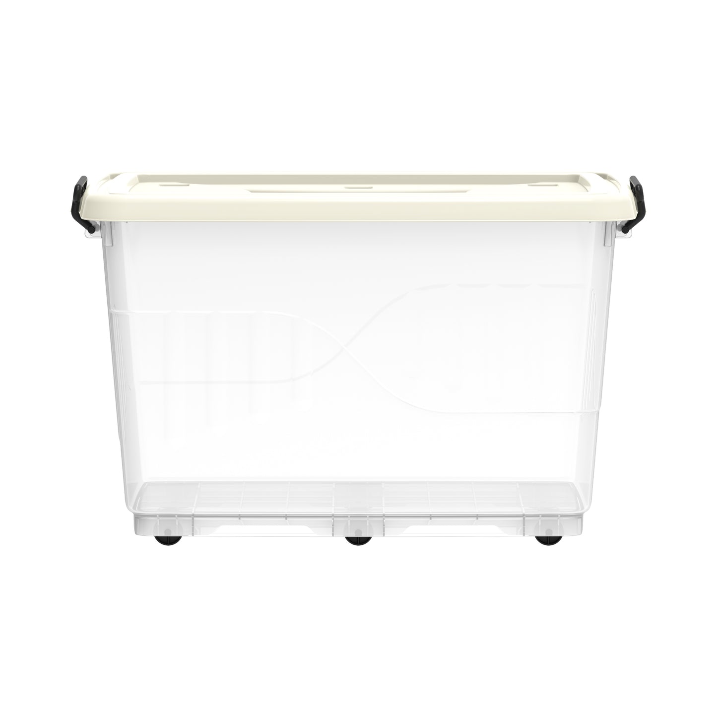 132L Clear Plastic Storage Box with Wheels & Lockable Lid