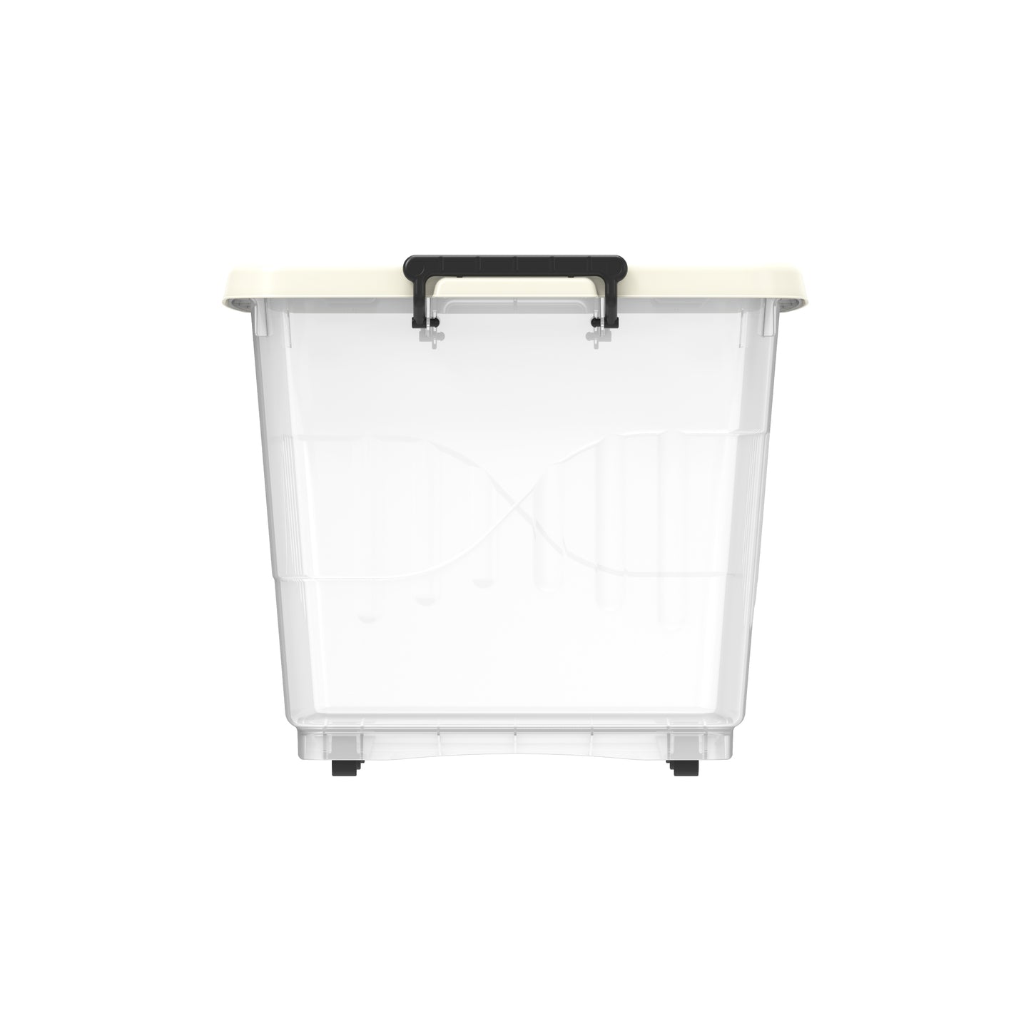 132L Clear Plastic Storage Box with Wheels & Lockable Lid