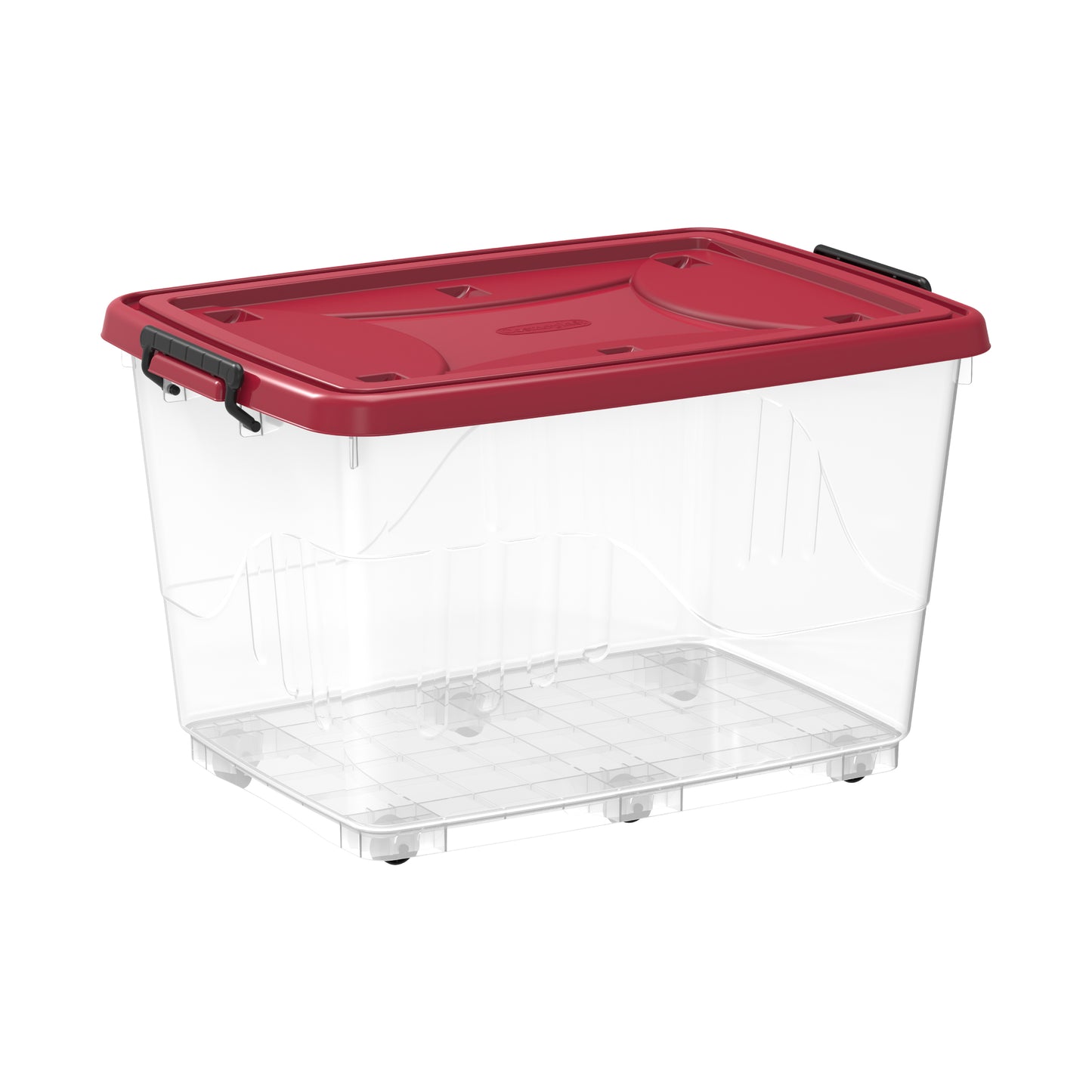 132L Clear Plastic Storage Box with Wheels & Lockable Lid