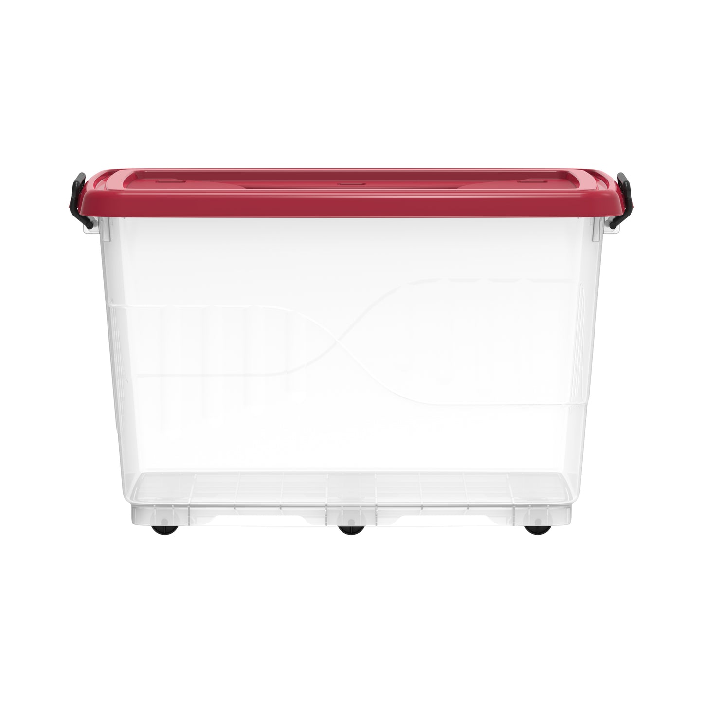 132L Clear Plastic Storage Box with Wheels & Lockable Lid