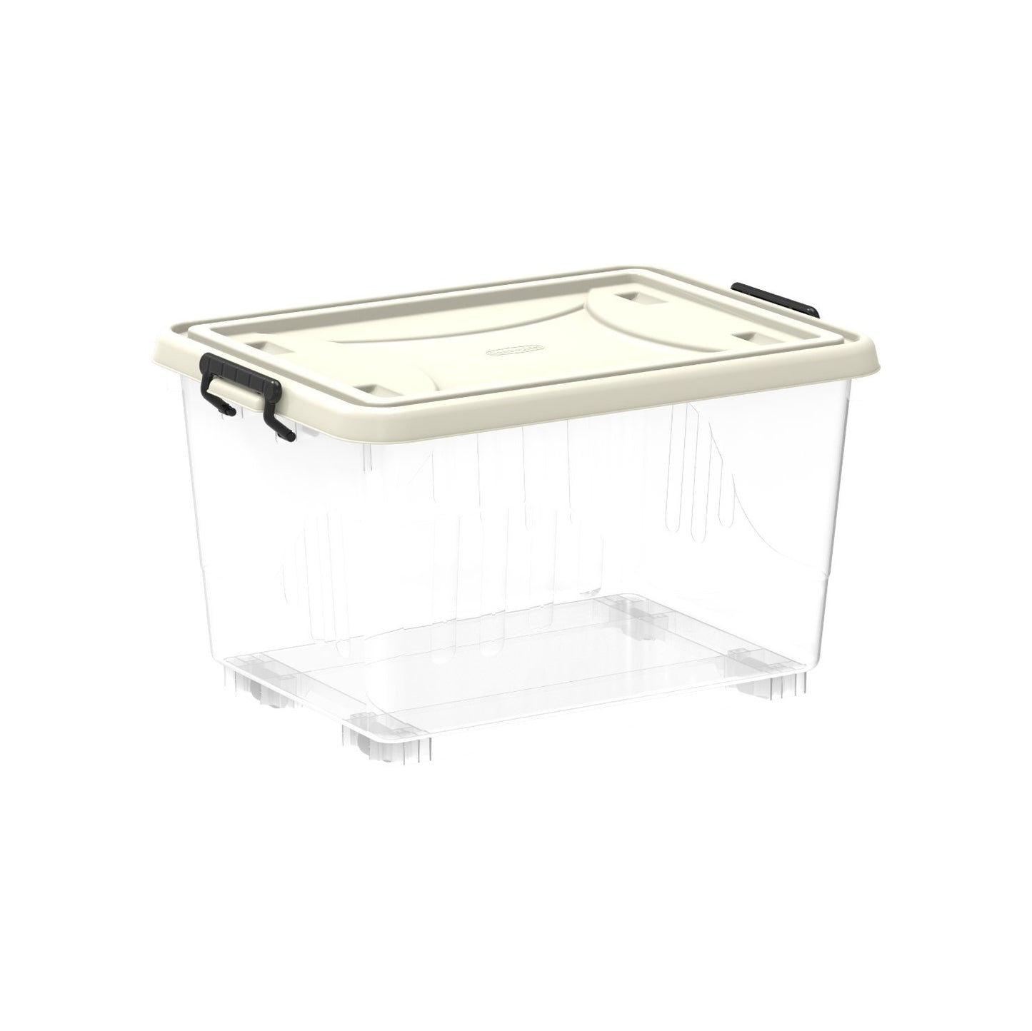 22L Clear Plastic Storage Boxes with Wheels & Lockable Lid