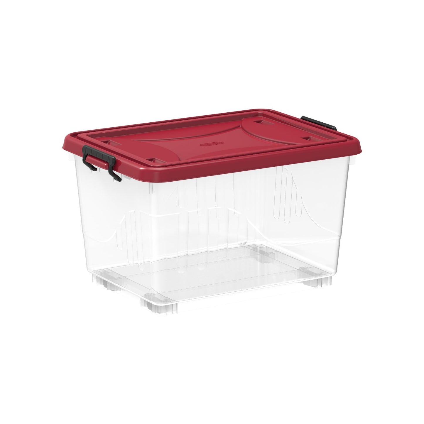 22L Clear Plastic Storage Boxes with Wheels & Lockable Lid
