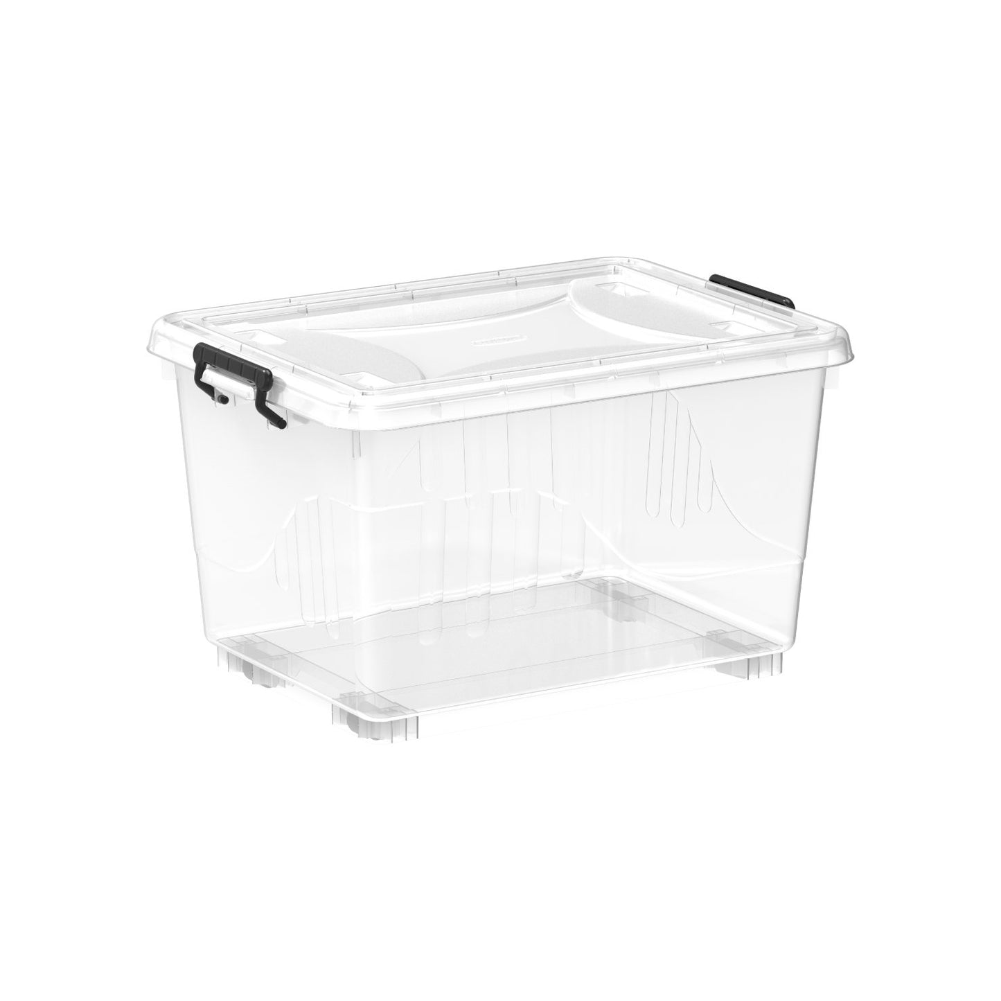 22L Clear Plastic Storage Boxes with Wheels & Lockable Lid
