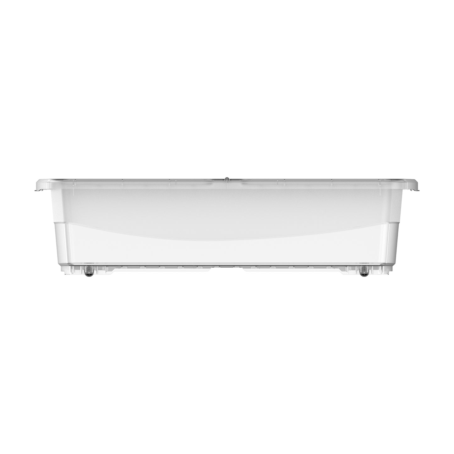 45L Clear Plastic Underbed Storage Box with Wheels & Lockable Lid