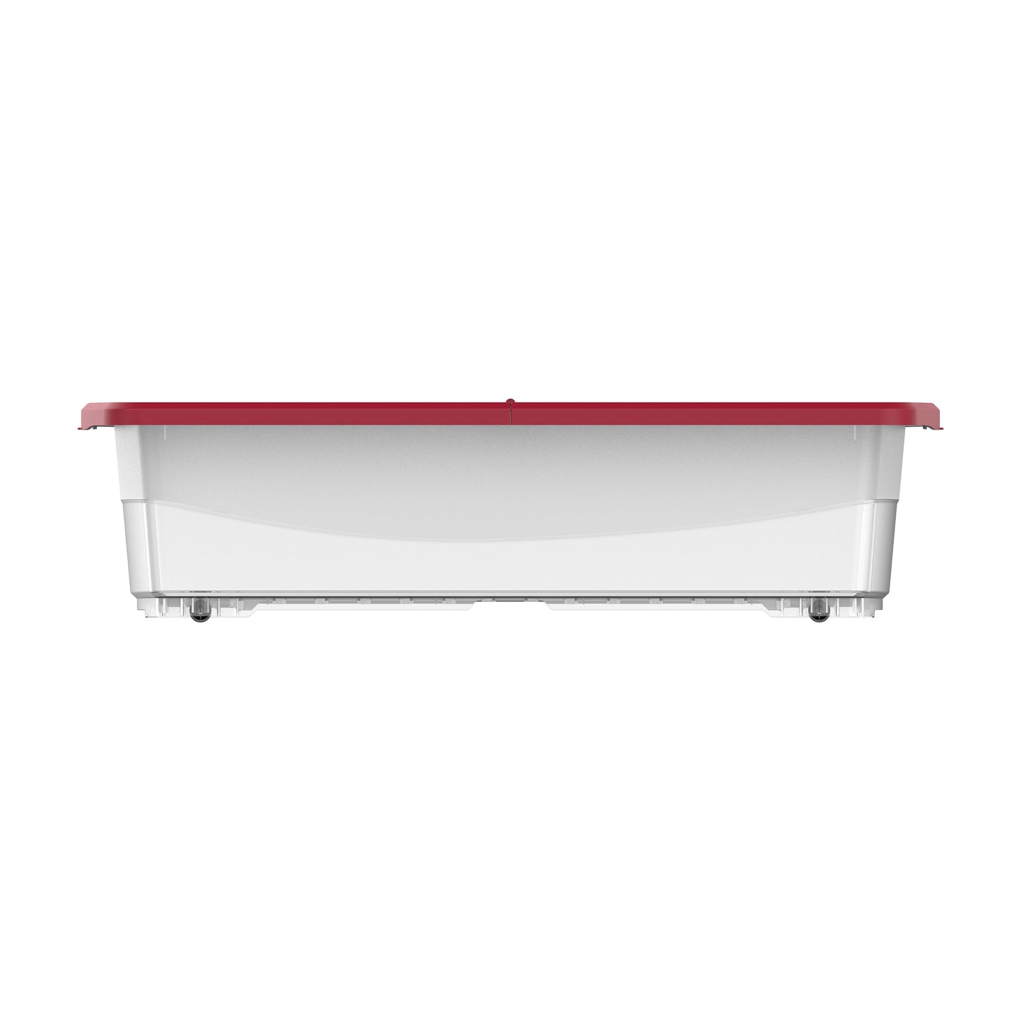45L Clear Plastic Underbed Storage Box with Wheels & Lockable Lid