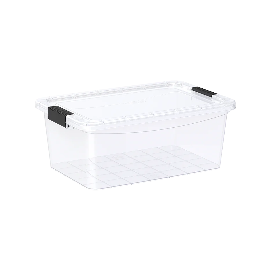 13L Clear Plastic Storage Box with Lockable Lid