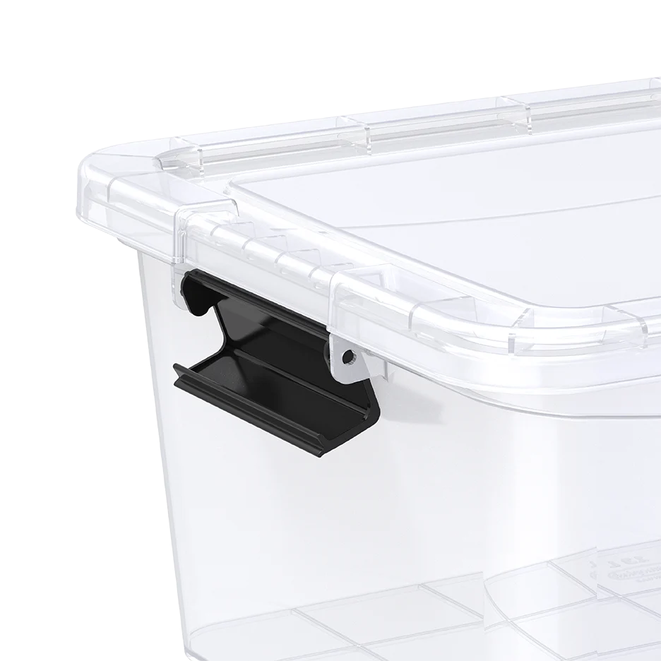 13L Clear Plastic Storage Box with Lockable Lid