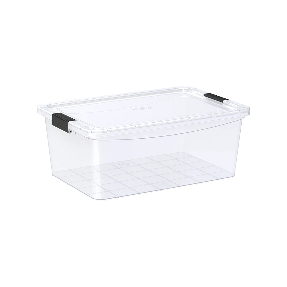 20L Clear Plastic Storage Box with Lockable Lid