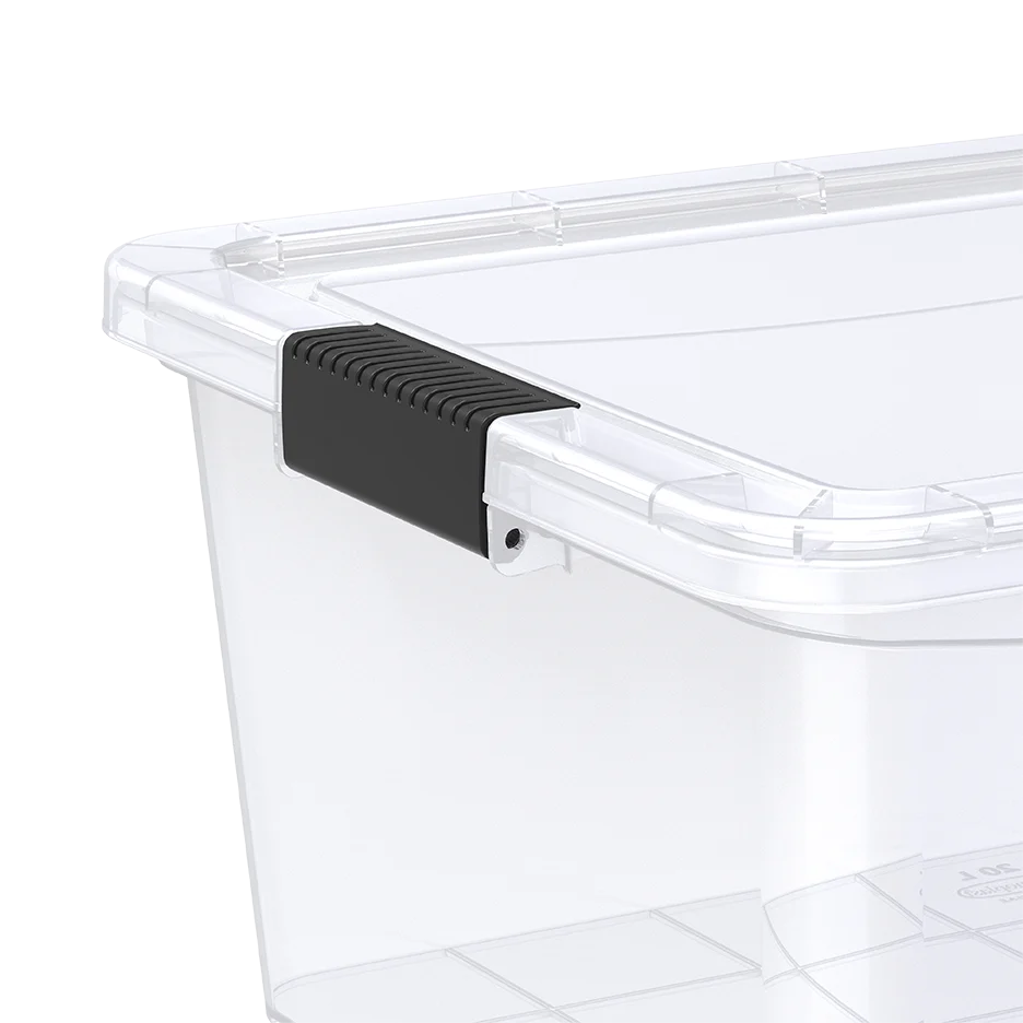 20L Clear Plastic Storage Box with Lockable Lid