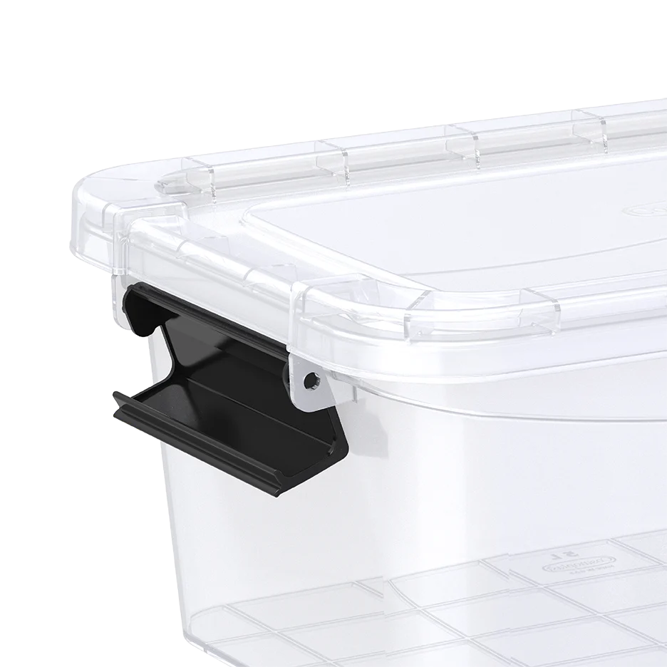 5L Clear Plastic Storage Box with Lockable Lid