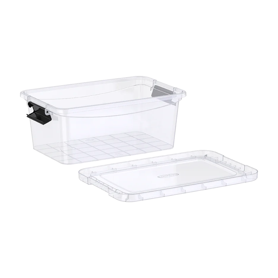 8L Clear Plastic Storage Box with Lockable Lid