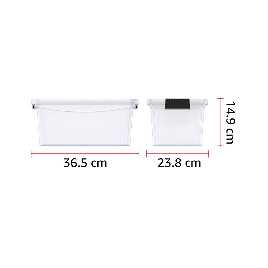 8L Clear Plastic Storage Box with Lockable Lid