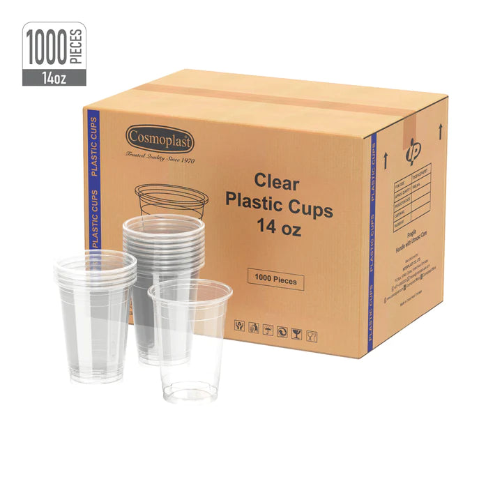 Wholesale  Plastic Juice Cups Clear 14oz-Cosmoplast Oman 