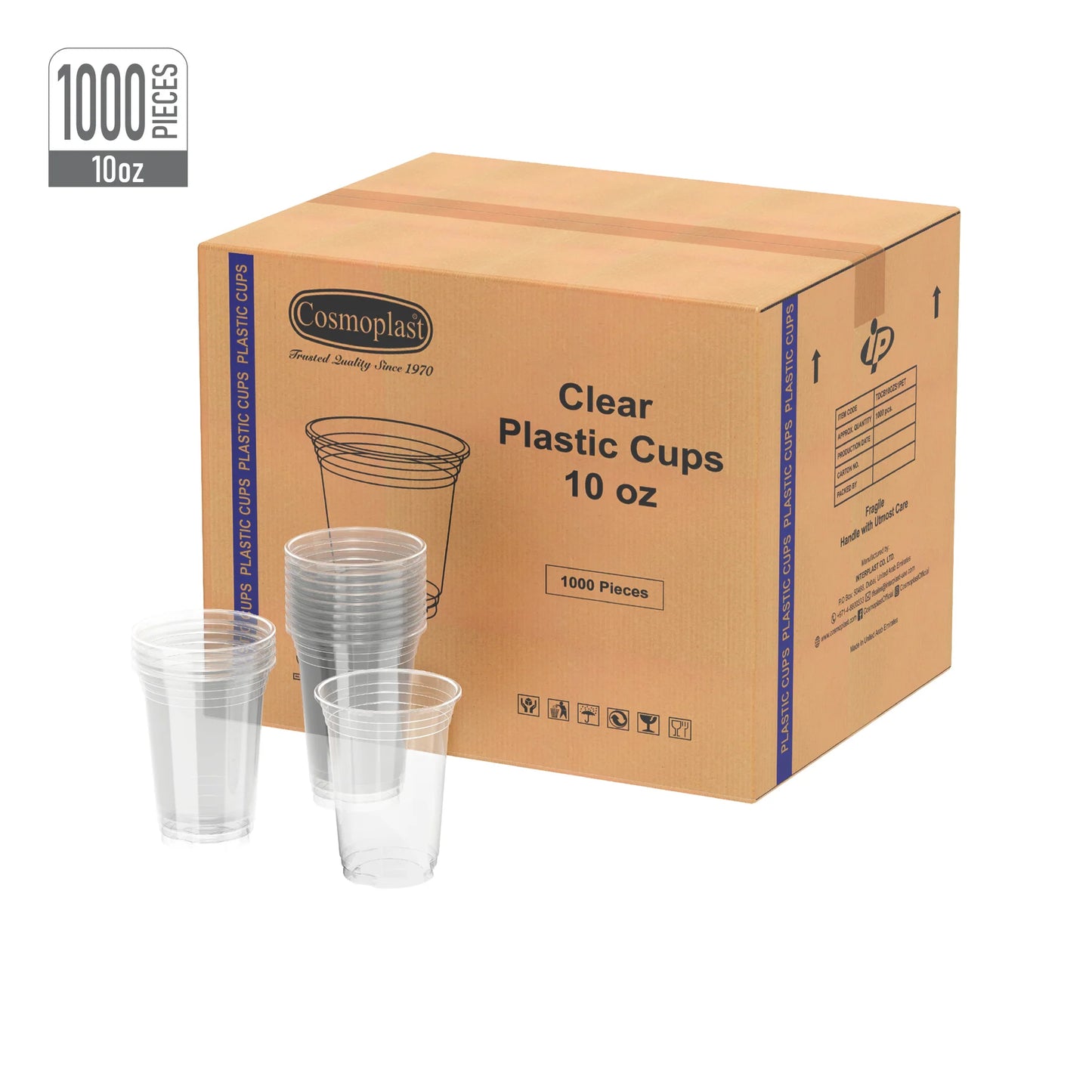 Wholesale  Plastic Juice Clear Cups  10oz- Cosmoplast Oman 