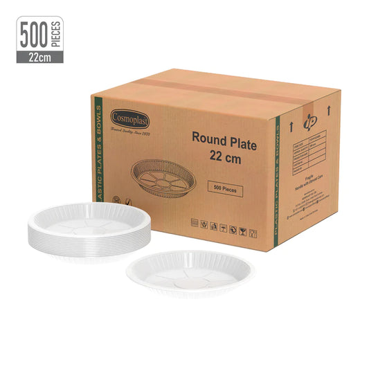 Wholesale Round 22cm Plastic Plates - Cosmoplast Oman