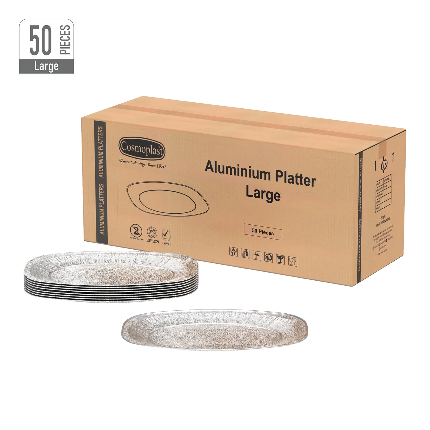 Cosmoplast Oman- Wholesale Aluminium Platter Large 50