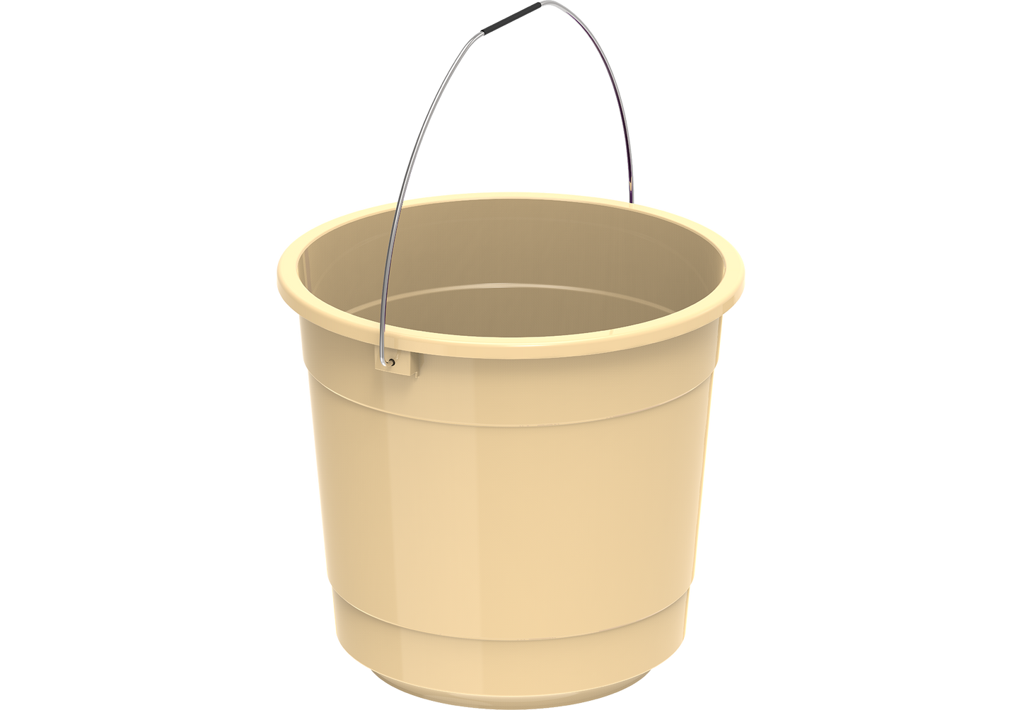 Plastic Round Bucket with Handle EX-30 5L Ivory