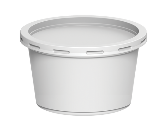 400 ml Carton of 1000 Plastic White Catering Containers with White Lids