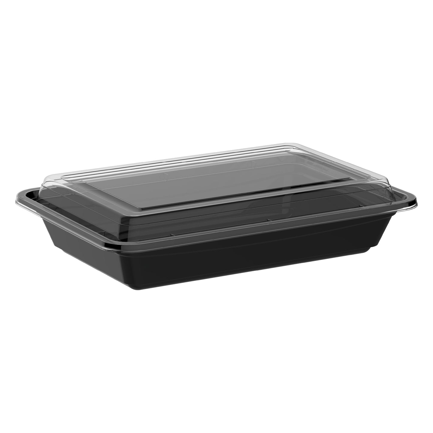 BLACK MICROWAVE CONTAINERS WITH CLEAR LIDS- COSMOPLAST