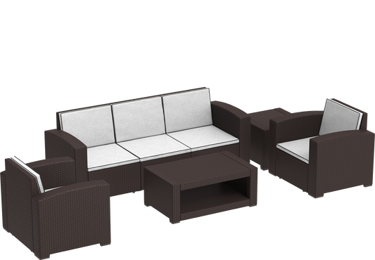 Cedarattan 5-seater Lounge Set with Cushions