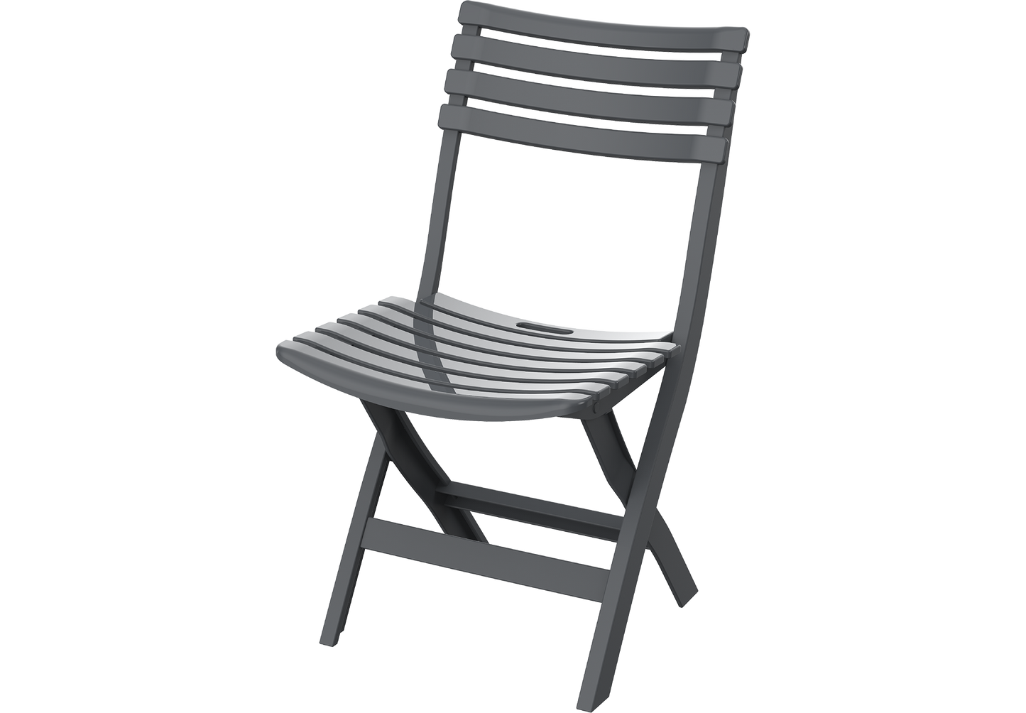 Plastic Garden Folding Chair Dark Grey