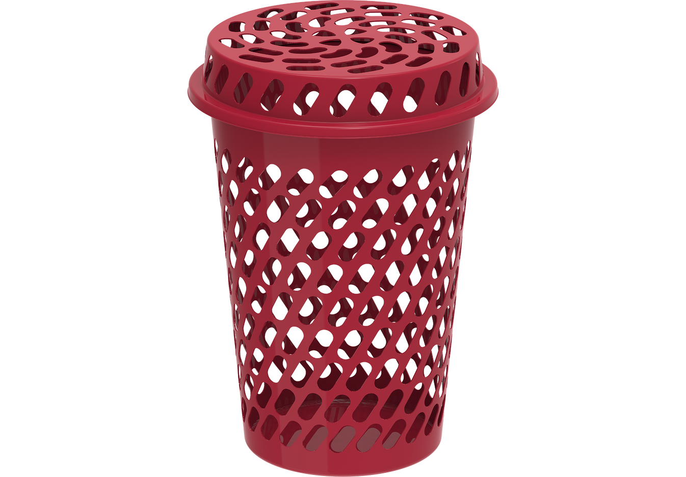 Cosmoplast Plastic Round Tall Laundry Basket with Lid 65L Cosmoplast Oman