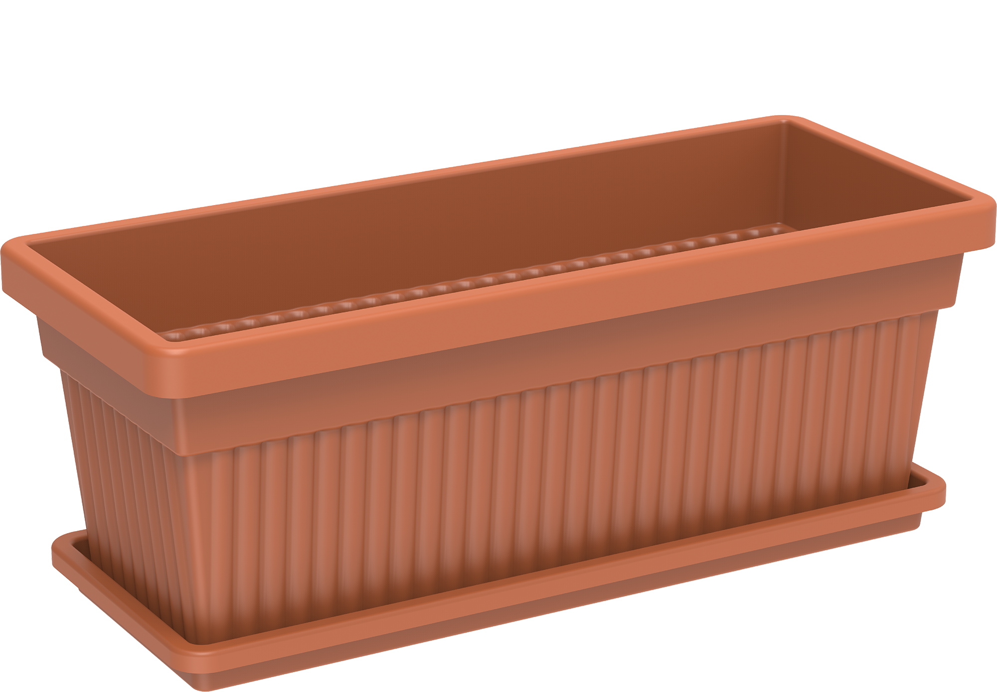rectangular plastic plant containers Cosmoplast Plastic Rectangular Planters with Tray 36" – Cosmoplast Oman