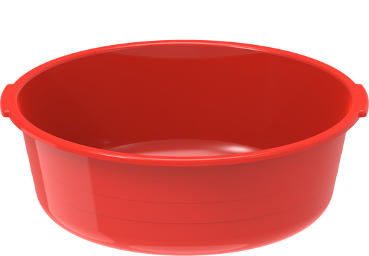 Plastic Round Basin Tub 6L Red