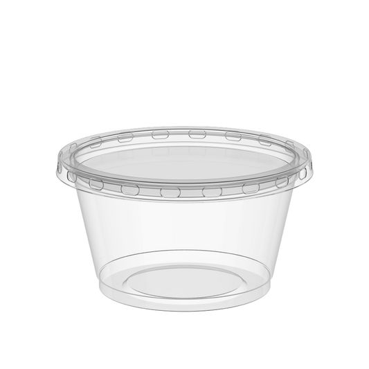 3.25 oz Carton of 2000 Clear Sauce Cups with Clear Lids