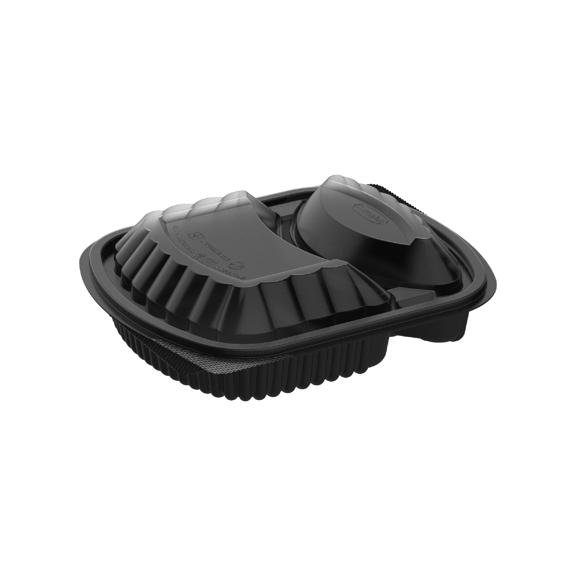 Plastic Meal Trays with Lid 2 Compartments- Cosmoplast Oman